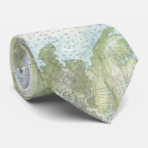 Cravate Carte vintage de la baie de chesapeake (1857)