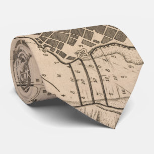 Cravate Carte vintage de La Havane Cuba (1758)