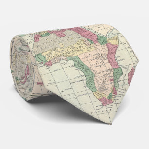 Cravate Carte vintage de l'Afrique (1872)