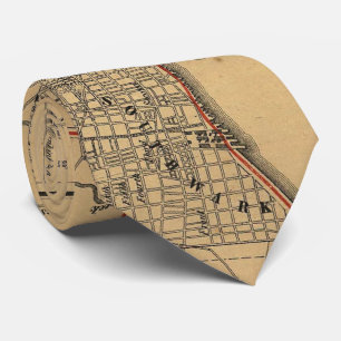Cravate Carte vintage de Philadelphie Pennsylvanie (1857)