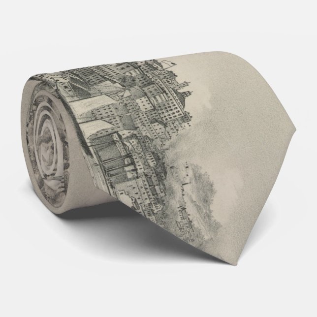 Cravate Carte vintage de Richmond VA (1876) (Roulé)