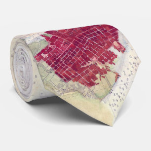 Cravate Carte vintage de Sc de port de Charleston (1866)