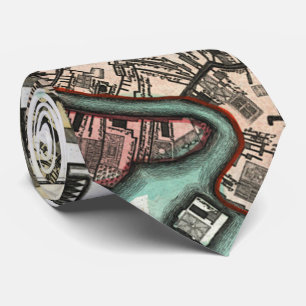 Cravate Carte vintage de Venise Italie (1729)