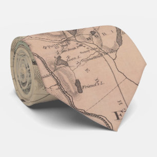 Cravate Carte vintage des montagnes d'Adirondack (1879)