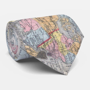 Cravate Carte vintage du Long Island New York (1857)