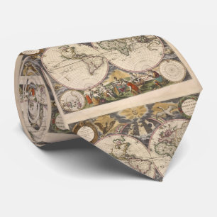 Cravate Carte vintage du monde (1672)