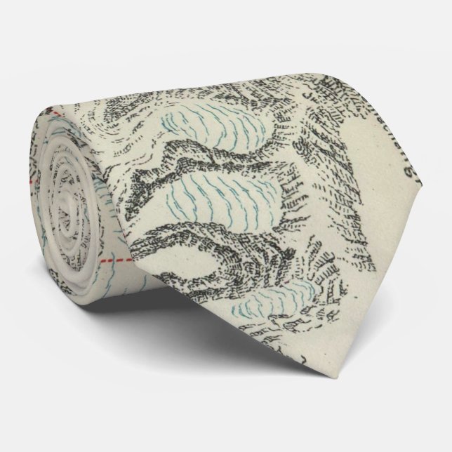 Cravate Carte vintage du mont Everest (1921) (Roulé)
