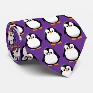 Cravate Carton mignon en pingouin violet