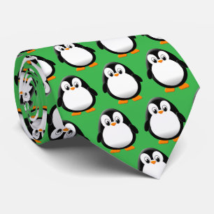 Cravate Carton vert mignon en pingouin