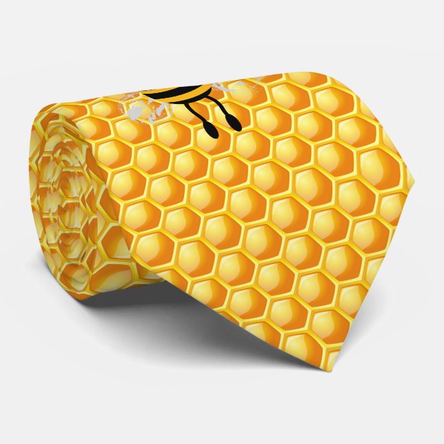 Cravate Cartoon Bee Honey motif (Roulé)