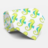 Cartoon Seahorse Seahorts Marine Ocean Life Cravat