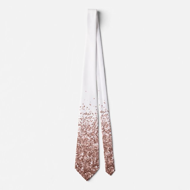 Cravate Cascade de dégradé de rose gold pailleté Collier (Devant)