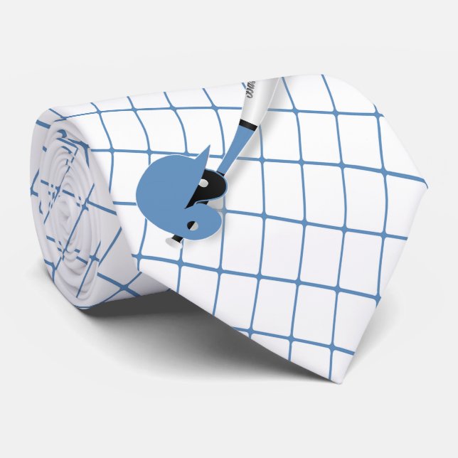 Cravate Casque Bat Bat Bat Bleu Check Necktie (Roulé)