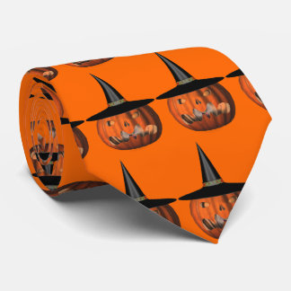 Cravate Casquette de sorcière citrouille Halloween
