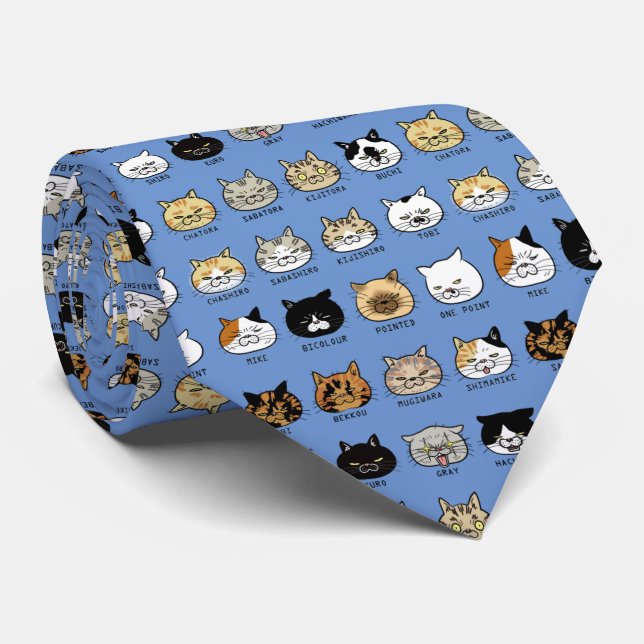 Cravate *cat motif*猫 柄  タ Nasse À Se 猫, イ ク (Roulé)
