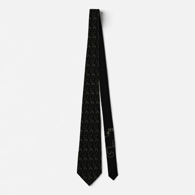 Cravate Cat Ties Stylish Black Cat Ties Cat Lover Gifts (Devant)