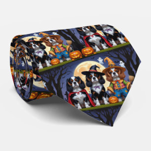 Cravate Cavalier King Charles Spaniel Citrouille Halloween