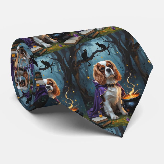Cravate Cavalier King Charles Spaniel Fantaisie d'Hallowee (Roulé)