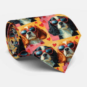Cravate Cavalier King Charles Spaniel Saint-Valentin