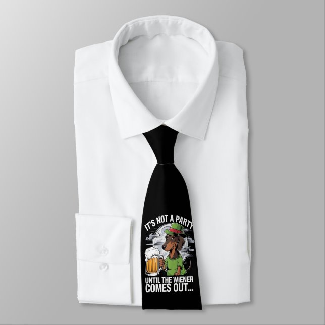 Cravate Ce n'est pas une fête jusqu'à Dachshund Irish Beer (Attaché)