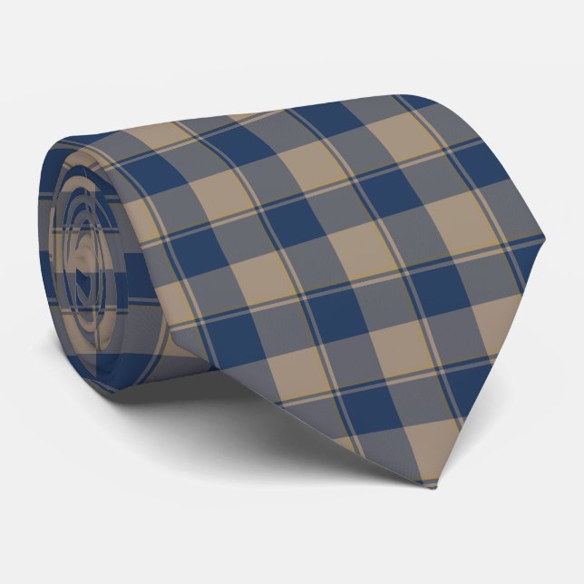 Cravate Cello and Donkey Brown Plaid Neck Tie (Roulé)