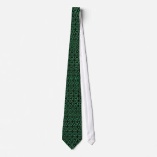 Cravate celtique noire et verte de motif de noeud