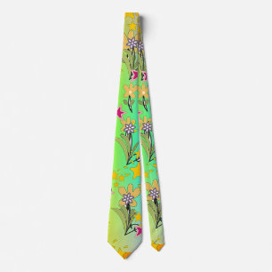 Cravate Cercle Arc-en-Ciel De Bouquets Floraux