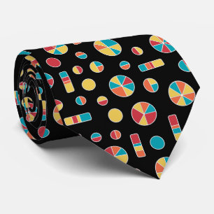 Cravate Cercles à secteurs et barres Motif 271019v3 - Noir