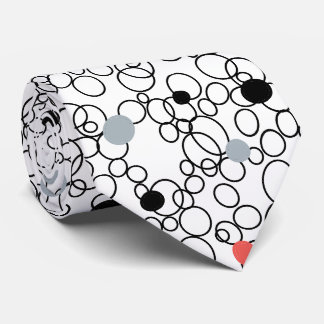 Cravate Cercles blancs noirs coralliens, points