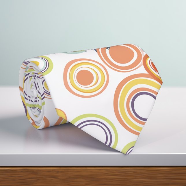 Cravate Cercles d'automne rétro plus gros (Créateur téléchargé)