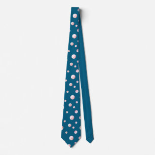 Cravate Cercles de points Polka Noir rose or Patte géométr