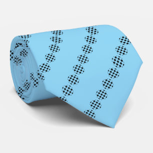 Cravate Cercles D'Écran Polka Noir Motif Sur Bleu