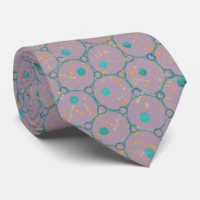 Cravate Cercles Lavender Motif (Roulé)