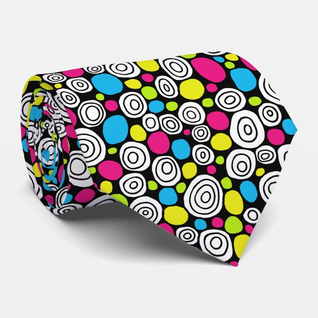 Cravate Cercles Motif 210819 - Couleurs 02 (Roulé)