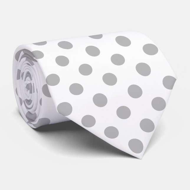 Cravate Cercles pois gris Chrome (Roulé)