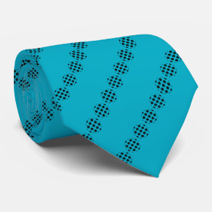 Cravate Cercles Polka Noir Motif Sur Bleu Cyan