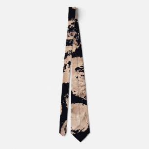 Cravate Cercles roses d'or et de noir organique