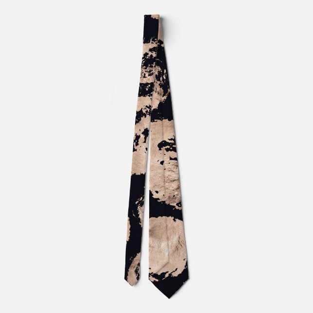 Cravate Cercles roses d'or et de noir organique (Dos)