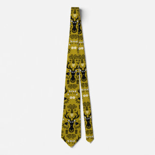 Cravate Cerf d'art populaire scandinave