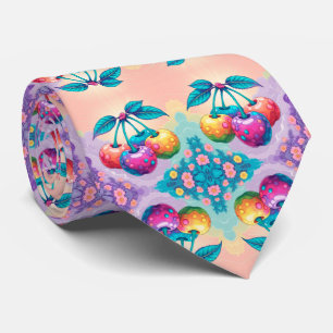 Cravate Cerise colorée pour la Fête des pères