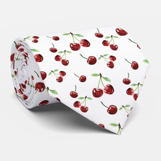 Cravate Cerise mignonne d'été de fruits de cerises de (Roulé)