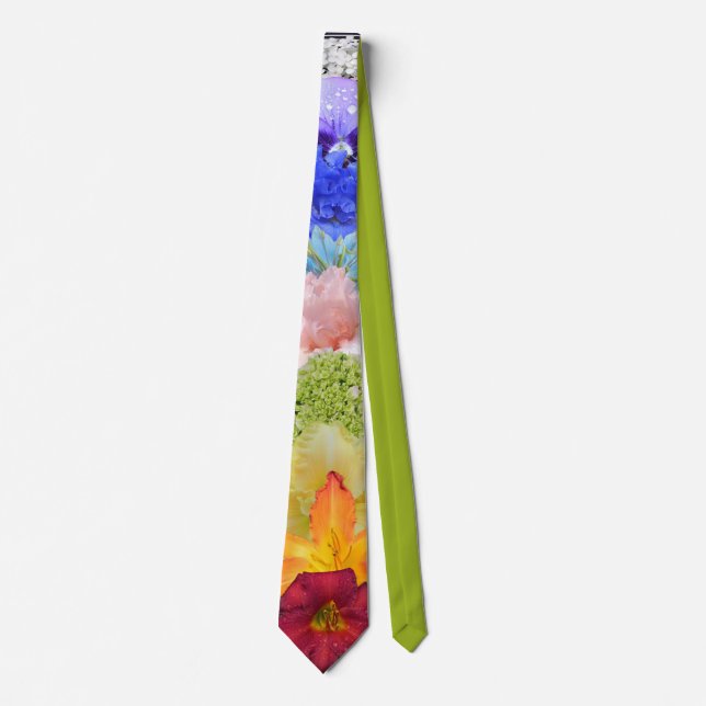 Cravate Chakra couleurs spirituelles en fleurs (Devant)
