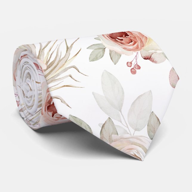 CRAVATE CHAMBRES ROSE ROSE ROMANTIQUE (Roulé)