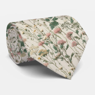 Cravate Champ de Fleur sauvage romantique en Mariage blush