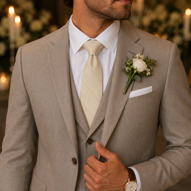 Cravate Champagne Ivoire Élégant Mariage & Formel (Créateur téléchargé)