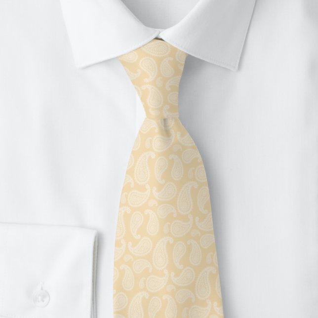 Cravate Champagne Paisley (Créateur téléchargé)