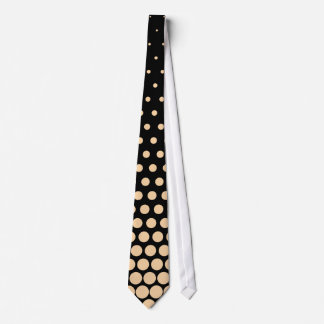 Cravate Champagne Pois Noir moderne