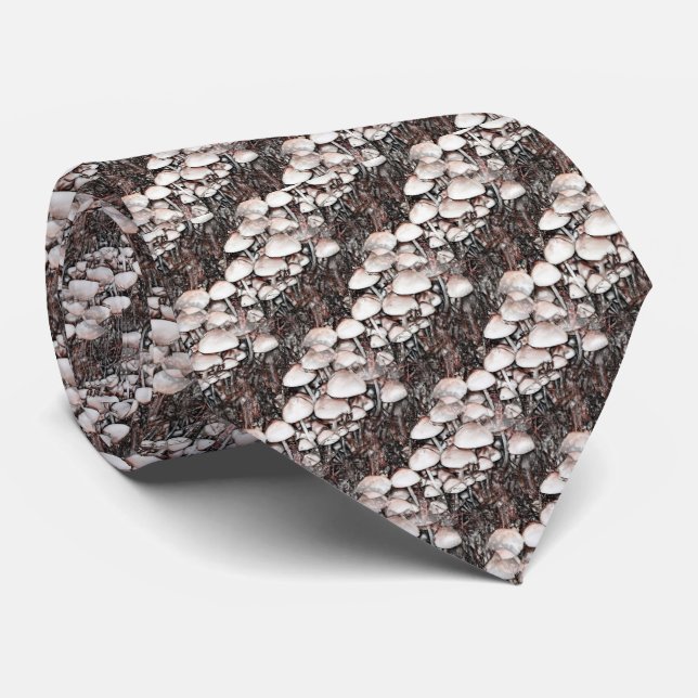 Cravate Champignons Abstraits Amusants Nature Art (Roulé)