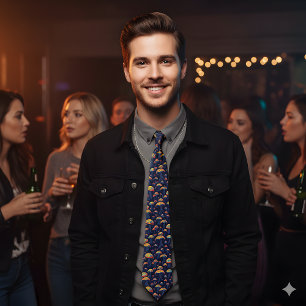 Cravate Champignons bioluminescents rétro