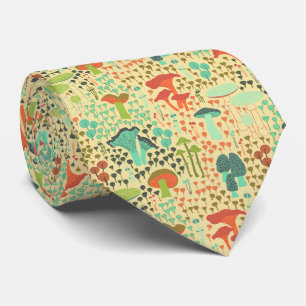 Cravate Champignons Orange Retro